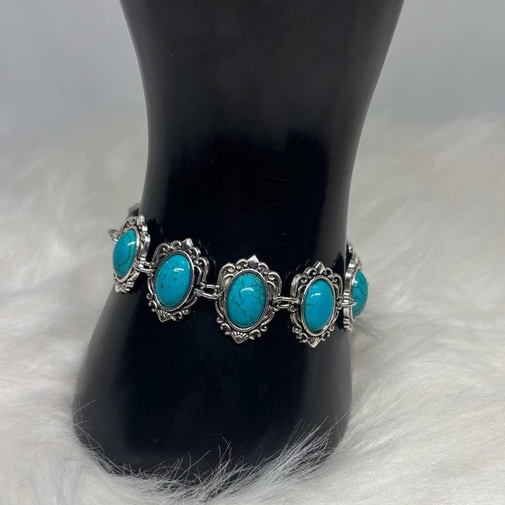 Turquoise Howlite southwestern style Link Bracelet